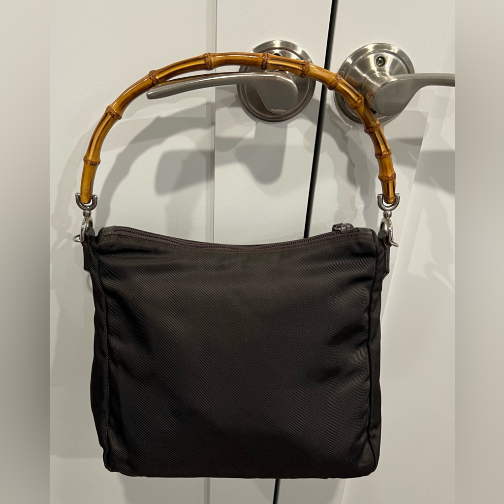 Hostpick Gucci Bamboo Classic Iconic Large Nylon Purse